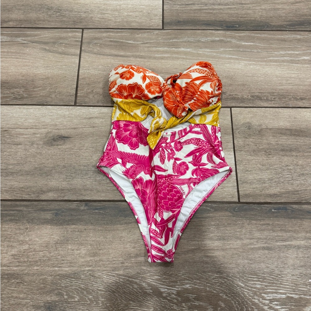 Farm Rio one-piece Swimwear in Pink, Orange, and Yellow